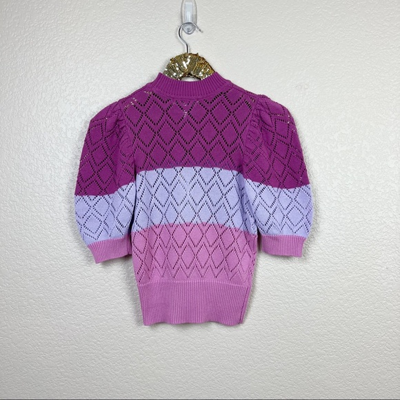 BCBGeneration • Bonnie Striped Short Sleeve Sweater - Picture 12 of 16